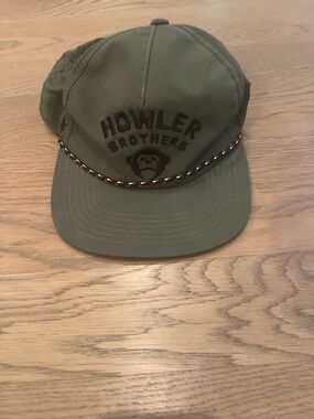 Howler Brothers Olive Green Logo Cap with Braided Rope